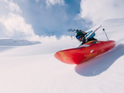 Activités sportives insolites et responsables Kayak neige Ecolosport