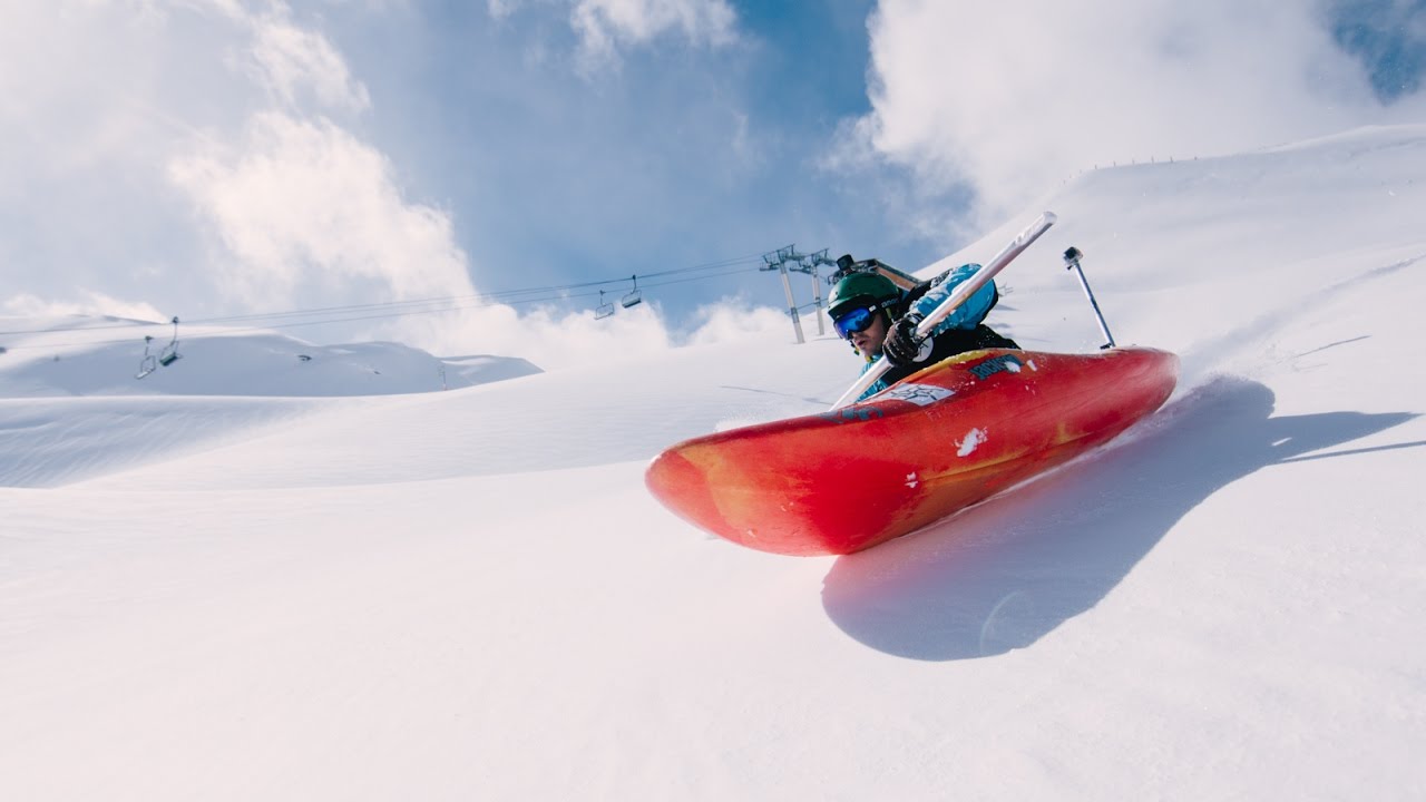 Activités sportives insolites et responsables Kayak neige Ecolosport